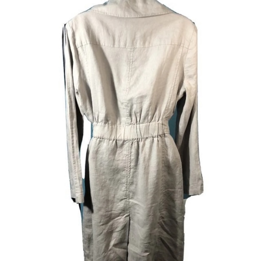 SOLD CYNTHIA ROWLEY Linen Trench Coat, Small - Picture 2 of 5